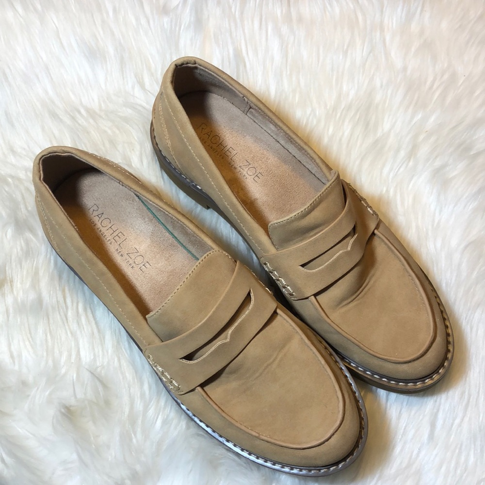 RACHEL ZOE Vassar Lug Sole Penny Loafer | Honey | Size 8.5M